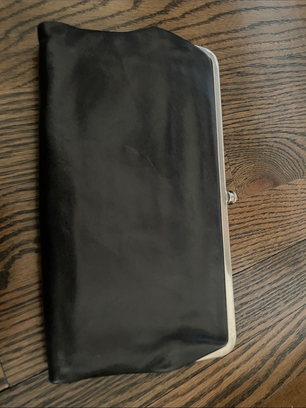 HOBO Black Leather Men's Frame Clutch Wallet